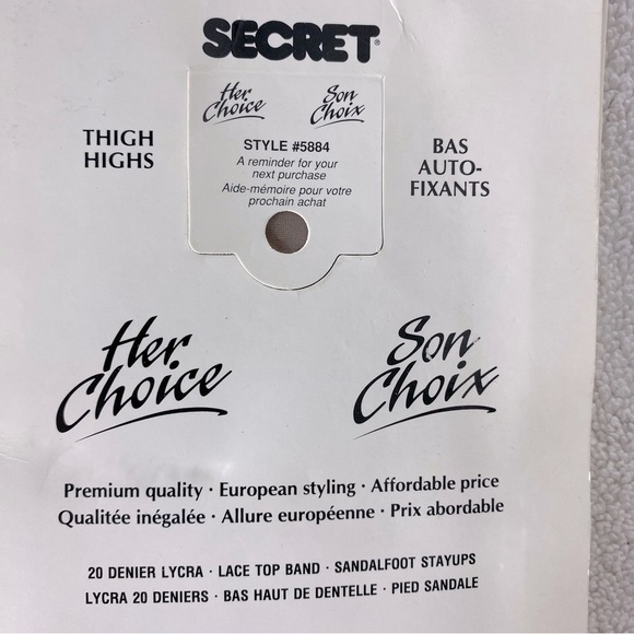 Vintage Secret Thigh Highs With Lace Top Band in Neutral Tall NWT - Picture 5 of 7